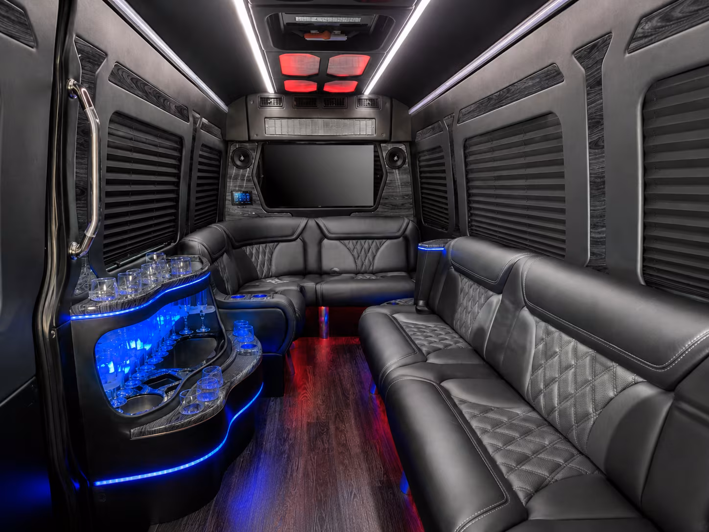 marysville 20 passenger party bus inside