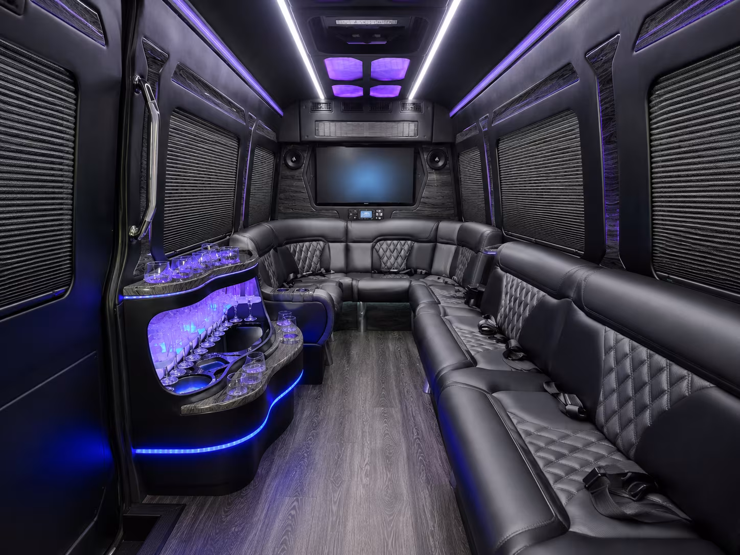 marysville 40 passenger party bus inside